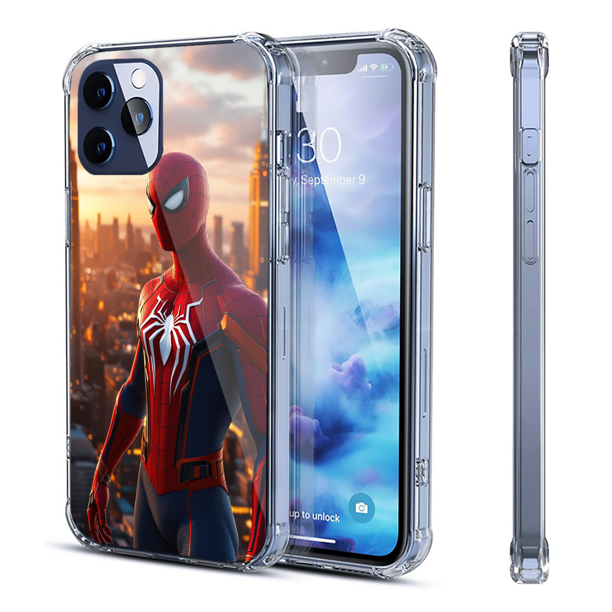 （画像用） Spider Man スパイダーマン 【iPhone 12シリーズ対応】透明スマホケース（クリアソフトケース）